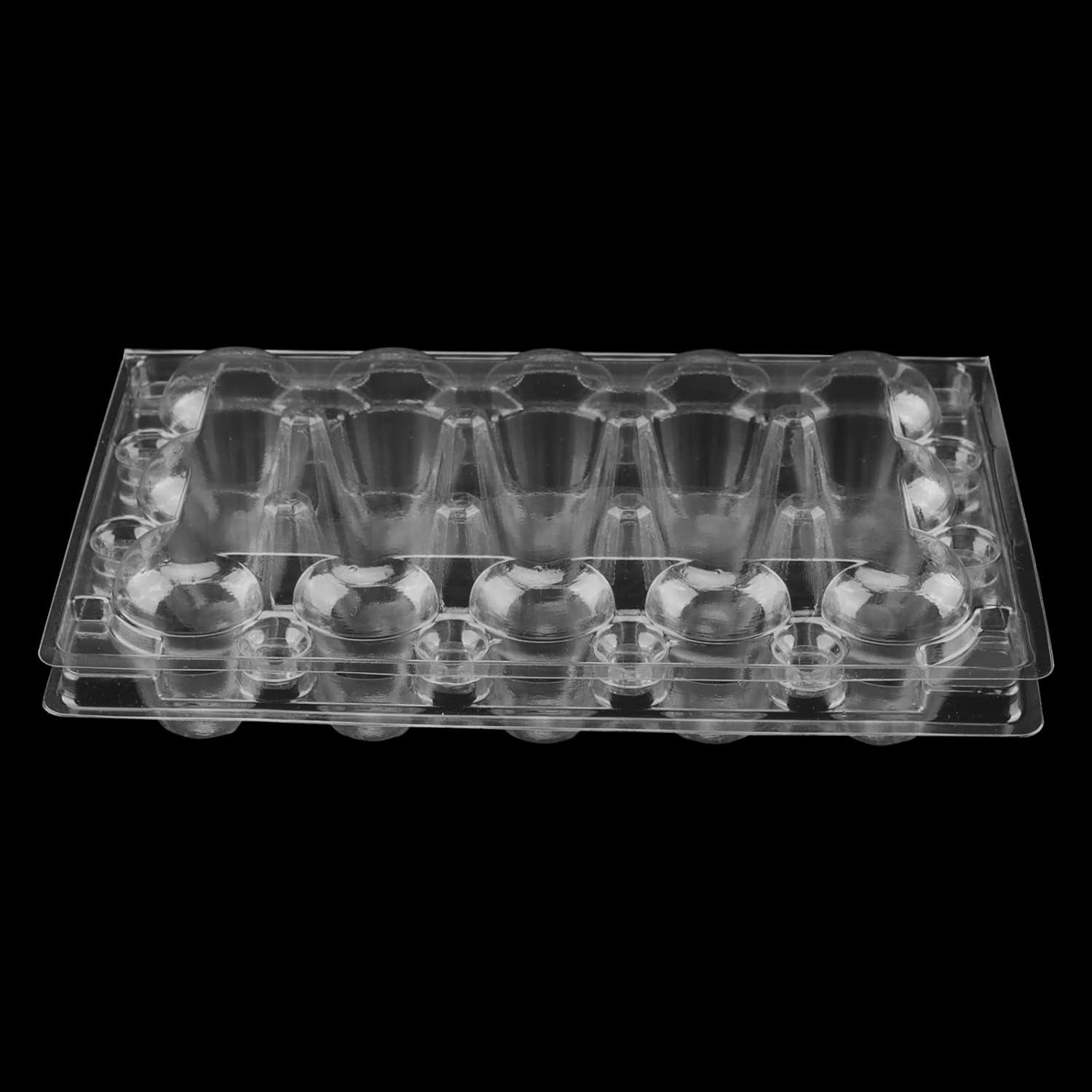 100PCS 15-Grid Clear Plastic Quail Egg Cartons for Kitchen Storage