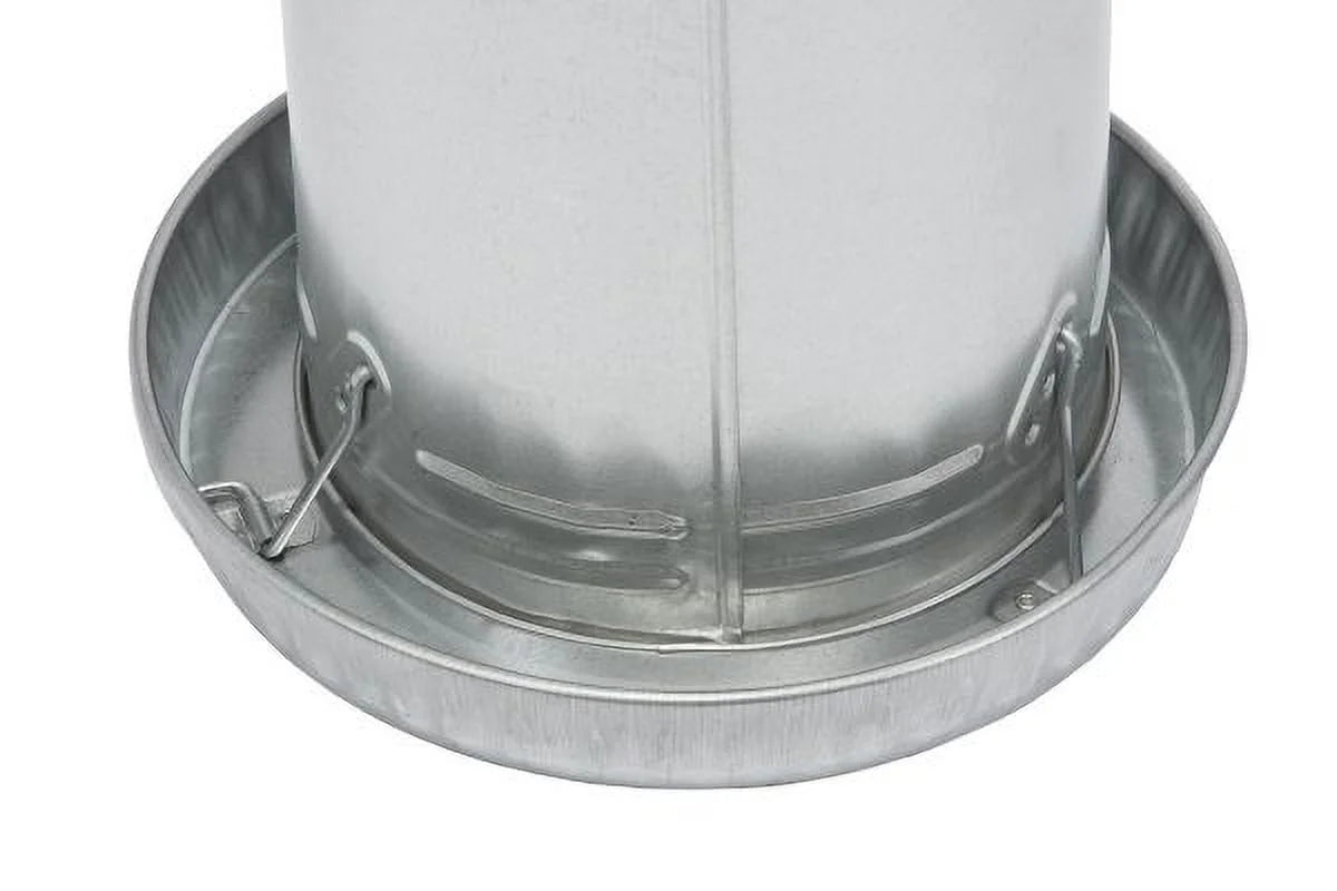 30 Pound Hanging Poultry Feeder Galvanized Steel Container with Feed Pan
