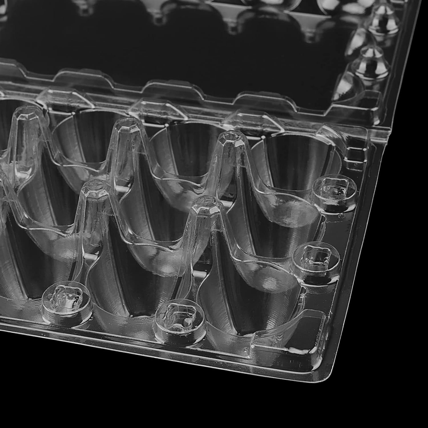 100PCS 15-Grid Clear Plastic Quail Egg Cartons for Kitchen Storage