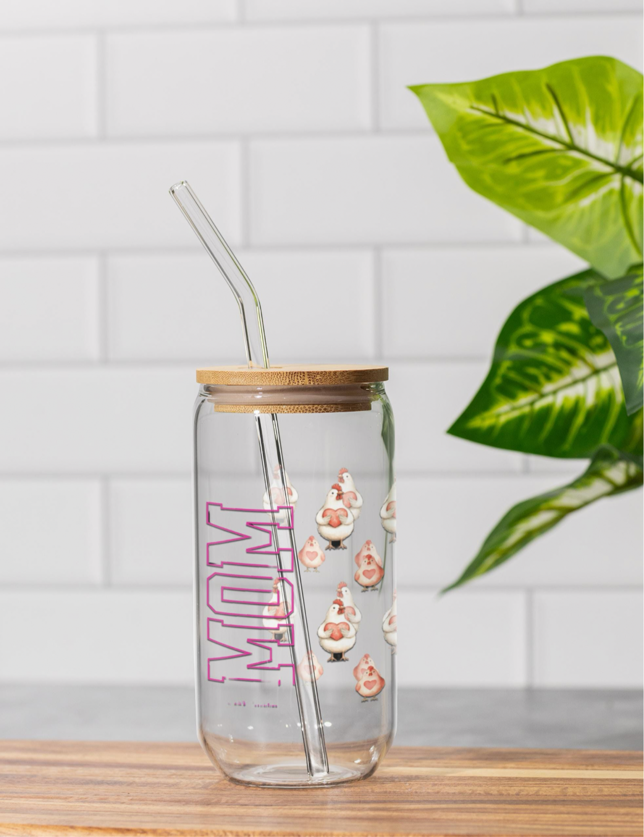 Mom Sipper Glass, 16oz - Cute & Fun Drinkware for Mothers, Perfect for Mother's Day, Cute Gift for Mom, Eco-Friendly, Unique Kitchen Decor