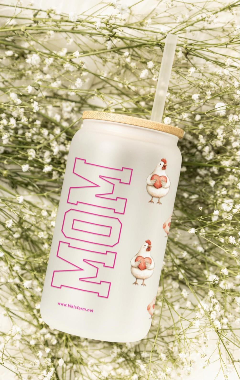Mom Sipper Glass, 16oz - Cute & Fun Drinkware for Mothers, Perfect for Mother's Day, Cute Gift for Mom, Eco-Friendly, Unique Kitchen Decor