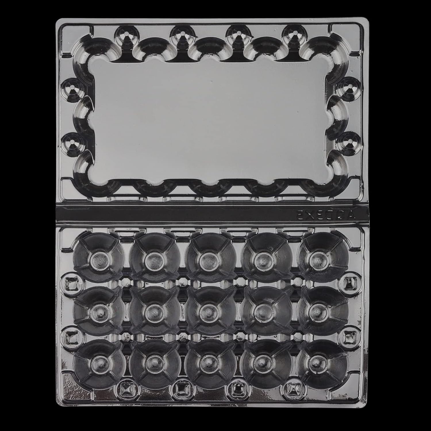 100PCS 15-Grid Clear Plastic Quail Egg Cartons for Kitchen Storage