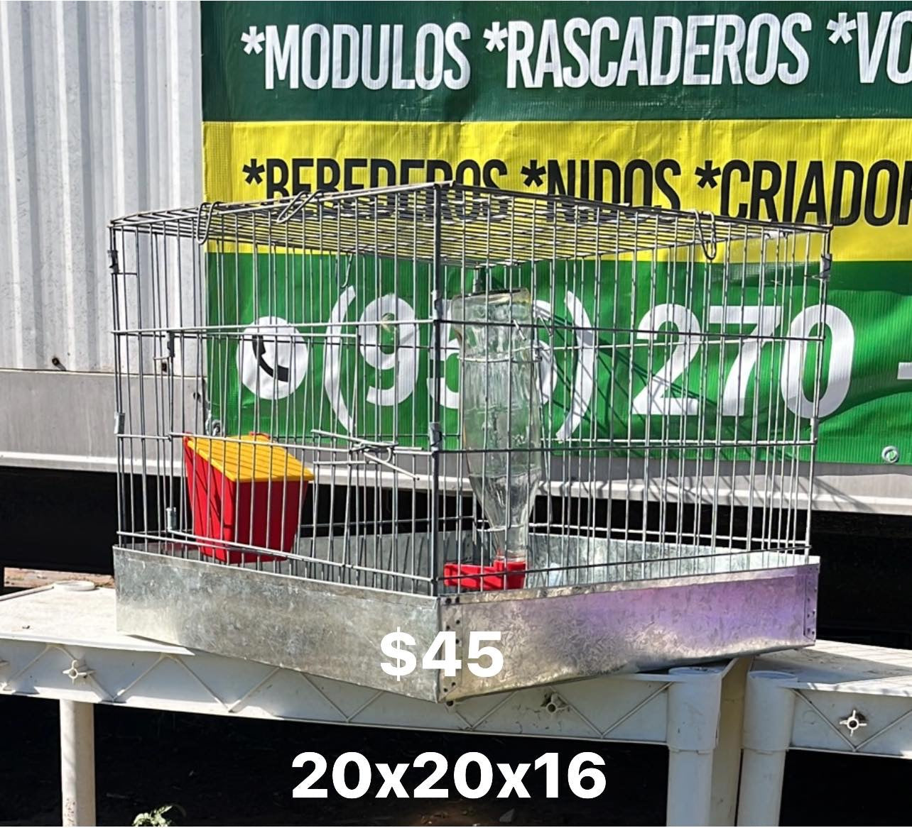 4 Full Cages size 20 x 20 x 16 ea with feeder & driker included. (956)270-2810 for additional info o more options.