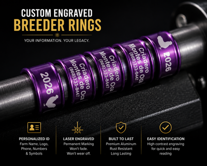 Custom Laser Engraved Poultry Leg Bands