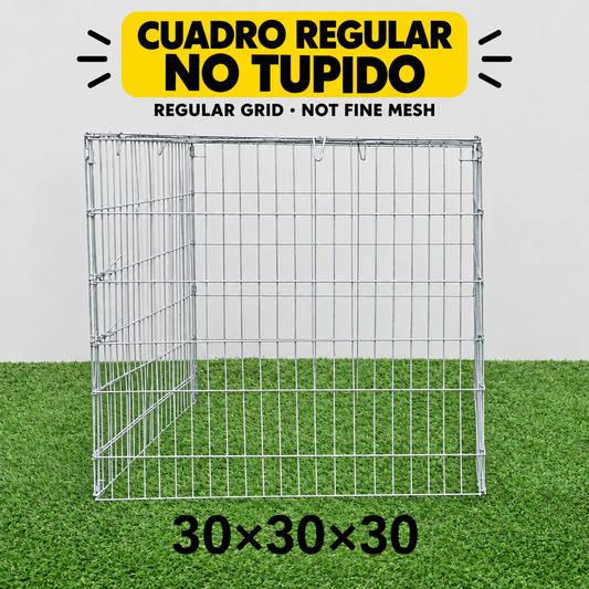 Rascadero 30×30×30, imagen ilustrativa con aviso CUADRO REGULAR NO TUPIDO